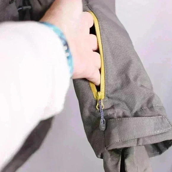 Mammut Size S Down filled Grey/yellow zip off snow skirt pockets ski jacket - Picture 7 of 16